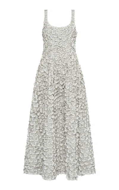 Gabriela Hearst Ceolan Textured Leather Maxi Dress In White