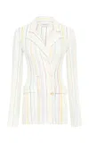 Gabriela Hearst Ceres Pinstriped Merino Wool Blazer In Ivory