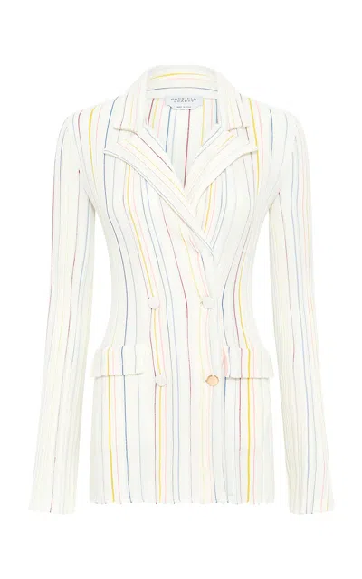 Gabriela Hearst Ceres Pinstriped Merino Wool Blazer In Ivory