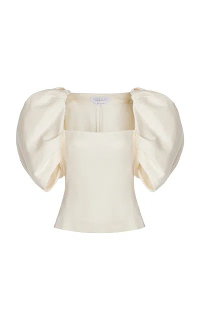 Gabriela Hearst Ceri Top In Ivory Linen