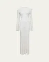 Gabriela Hearst Chandra Beaded Cashmere Maxi Dress In Ivory Multi