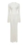 Gabriela Hearst Chandra Knit Maxi Dress In Ivory Multi Beaded Cashmere In Ivory/silver
