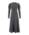 Gabriela Hearst Hannah Knit Dress In Charcoal Melange Merino Wool Cashmere In Black