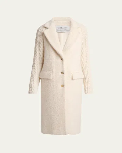 Gabriela Hearst Charles Fisherman-sleeves Single-breasted Boucle Coat In Neutral