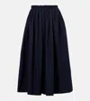 Gabriela Hearst Chiara Cotton Poplin Midi Skirt In Blue