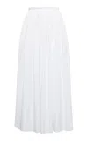 Gabriela Hearst Chiara Cotton Poplin Midi Skirt In White