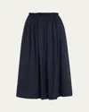 Gabriela Hearst Chiara Cotton Poplin Midi Skirt In Black