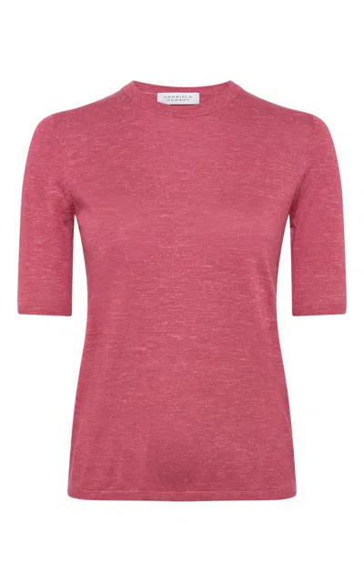 Gabriela Hearst Chryse Knit T-shirt In Fuchsia Cashmere Silk With Hemp In Pink