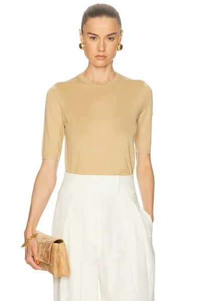 Gabriela Hearst Chryse Short Sleeve Crewneck Top In Neutral