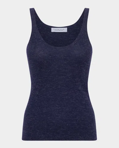 Gabriela Hearst Cinxia Cashmere-silk Knit Tank Top In Navy