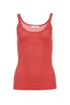 Gabriela Hearst Cinxia Knit Tank Top In Antelope Orange Cashmere Silk With Hemp In Red