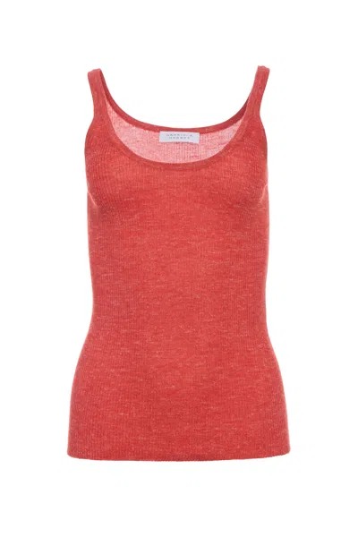 Gabriela Hearst Cinxia Knit Tank Top In Antelope Orange Cashmere Silk With Hemp In Red