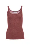 Gabriela Hearst Cinxia Knit Tank Top In Burnt Sienna Cashmere Silk With Hemp In Burgundy