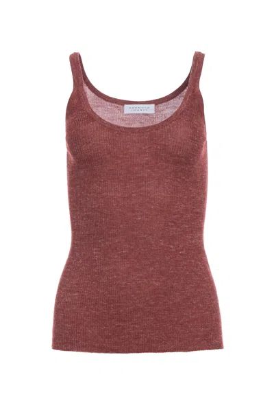 Gabriela Hearst Cinxia Knit Tank Top In Burnt Sienna Cashmere Silk With Hemp In Burgundy
