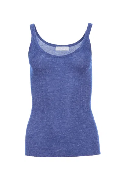 Gabriela Hearst Cinxia Knit Tank Top In Cobalt Cashmere Silk With Hemp In Blue