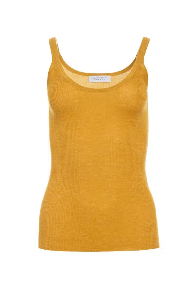 Gabriela Hearst Cinxia Knit Tank Top In Golden Birch Cashmere Silk With Hemp In Yellow