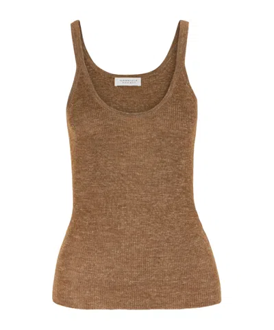 Gabriela Hearst Cinxia Ribbed Cashmere Blend Vest In Brown