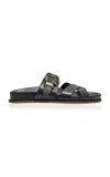 Gabriela Hearst Circe Leather Slide Sandals In Black