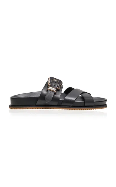 Gabriela Hearst Circe Leather Slide Sandals In Black