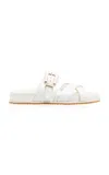 Gabriela Hearst Circe Leather Slide Sandals In White
