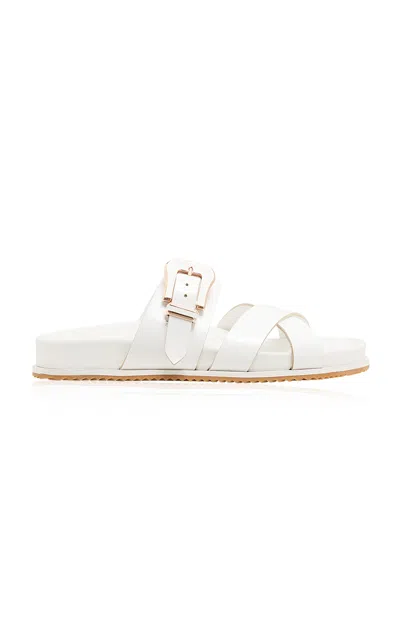 Gabriela Hearst Circe Leather Slide Sandals In White