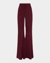 Gabriela Hearst Claude Flare Pant In Bordeaux Plisse Silk In Bordeaux