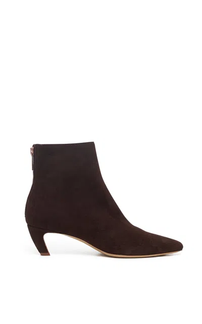 Gabriela Hearst Clayton Ankle Boot In Dark Chocolate Suede In Brown