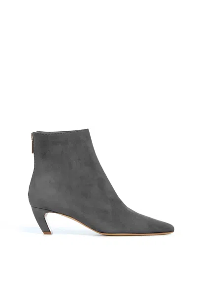 Gabriela Hearst Clayton Ankle Boot In Dark Grey Suede