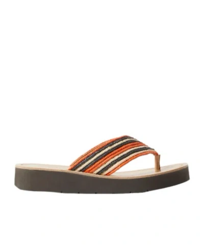 Gabriela Hearst Woman Thong Sandal Orange Size 6 Textile Fibers In Multi