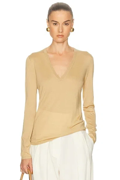 Gabriela Hearst Clementia V-neck Top In Neutral