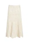 Gabriela Hearst Cleo Crochet Skirt In Ivory Wool Cashmere In Ivory