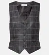 Gabriela Hearst Coleridge Checked Wool And Silk Vest In Gray