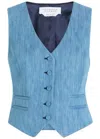 Gabriela Hearst Coleridge Cotton-blend Vest In Blue
