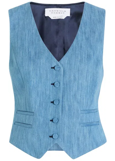 Gabriela Hearst Coleridge Cotton-blend Vest In Blue