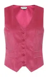 Gabriela Hearst Coleridge Cropped Cotton Vest In Pink