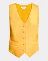 Gabriela Hearst Coleridge Single-breasted Vest In Cadmium Yellow