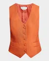 Gabriela Hearst Coleridge Single-breasted Vest In Spice