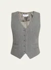 Gabriela Hearst Coleridge Wool And Cashmere Vest In Dark Grey Multi