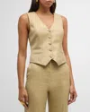 Gabriela Hearst Coleridge Vest In Hay Virgin Wool And Silk Linen In Hay
