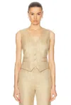 Gabriela Hearst Coleridge Vest In Hay Virgin Wool And Silk Linen In Hay