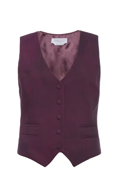 Gabriela Hearst Coleridge Vest In Bordeaux Virgin Wool