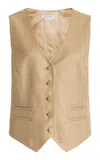 Gabriela Hearst Coleridge Vest In Hay Virgin Wool And Silk Linen In Hay