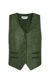 Gabriela Hearst Coleridge Vest In Olive Virgin Wool Silk With Linen In Olive