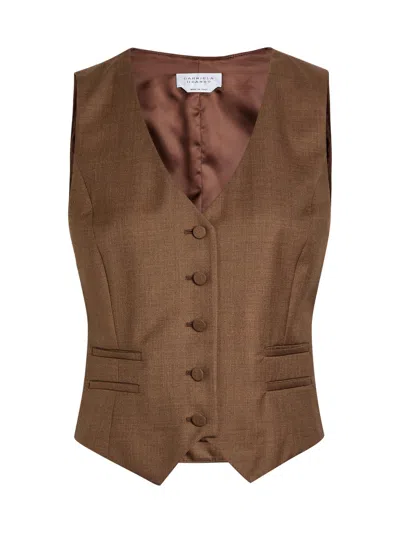 Gabriela Hearst Coleridge Wool And Silk-blend Vest In Brown