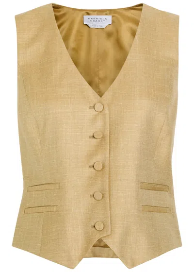Gabriela Hearst Coleridge Wool And Silk-blend Vest In Sand