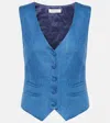 Gabriela Hearst Coleridge Vest In Aventurine Blue Virgin Wool And Silk Linen Twill In Aventurine Blue