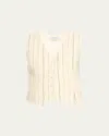 Gabriela Hearst Coleridge Vest In Ivory Multi Pinstripe Wool Cashmere In Neutral
