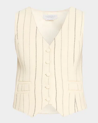 GABRIELA HEARST COLERIDGE WOOL CASHMERE PINSTRIPE VEST
