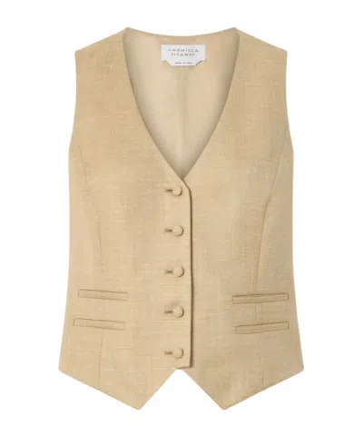 Gabriela Hearst Coleridge Wool, Silk And Linen-blend Twill Vest In Neutral