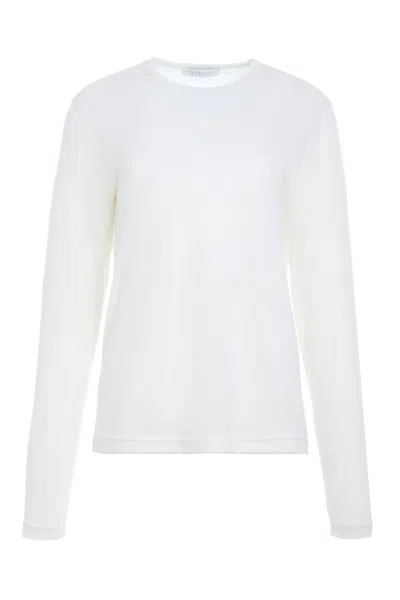 Gabriela Hearst Combe Long Sleeve T-shirt In Ivory Cashmere Jersey
